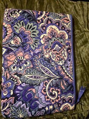 Vera Bradley Quilted Laptop Sleeve Purple Navy Coral Paisley - NEW - $45